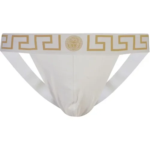 Underwear with Gold Greek Border , male, Sizes: M, L - Versace - Modalova