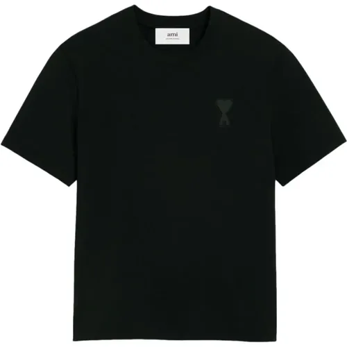 Cotton Logo Embossed T-Shirt , male, Sizes: S - Ami Paris - Modalova
