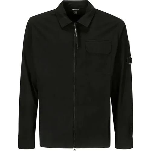 Gabardine Zipped Overshirt Jacket , male, Sizes: L, S - C.P. Company - Modalova