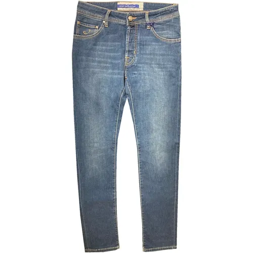 Slim-Fit Denim Jeans - Blu Wash , Herren, Größe: W31 - Jacob Cohën - Modalova