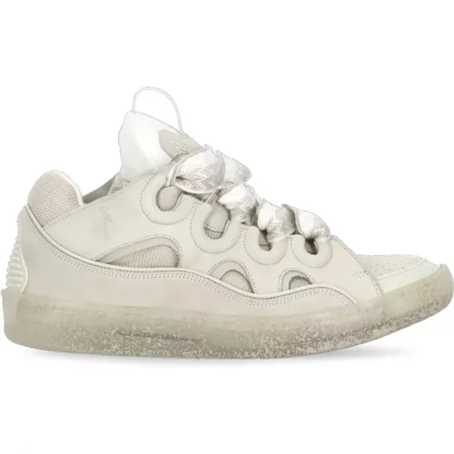 Ivory Leather Sneakers with Tech Inserts , male, Sizes: 7 UK, 12 UK, 5 UK, 8 UK, 11 UK, 6 UK - Lanvin - Modalova