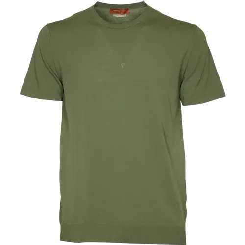 Grüne Baumwoll-Crepe T-Shirts und Polos , Herren, Größe: XL - Daniele Fiesoli - Modalova