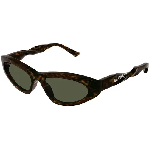 Bb0207S Havana Green Sunglasses , unisex, Sizes: 54 MM - Balenciaga - Modalova