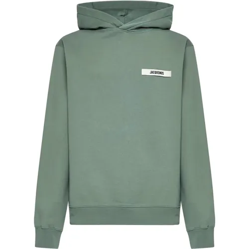 Grüner Baumwollhoodie mit Grosgrain-Band , Herren, Größe: S - Jacquemus - Modalova