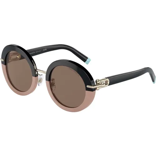Schwarze Nude/Braune Sonnenbrille TF 4201,Sonnenbrille,Sunglasses,Schwarz/Dunkelgrau Sonnenbrille - Tiffany - Modalova