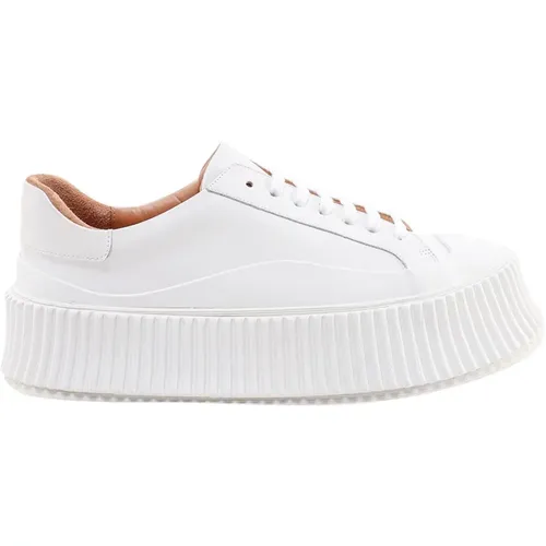 Italienische Leder-Schnürsneaker , Damen, Größe: 38 EU - Jil Sander - Modalova