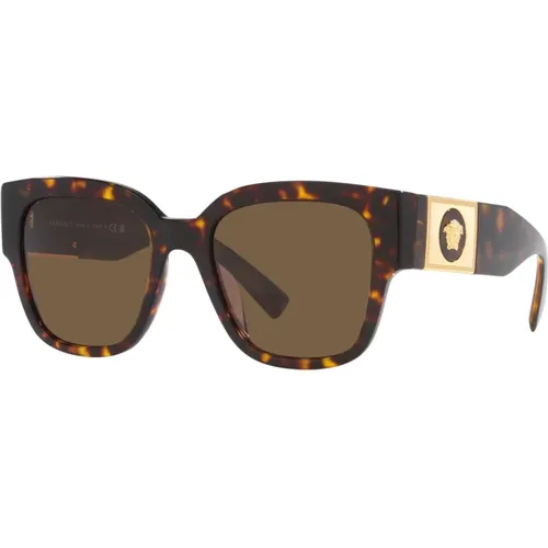 Stylish Sunglasses in Havana/Dark , female, Sizes: 54 MM - Versace - Modalova