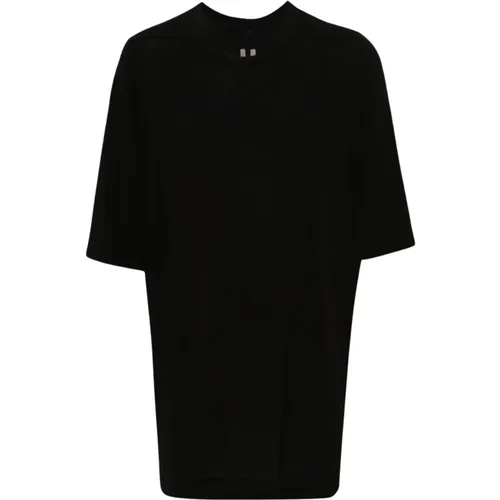 T-Shirts,Schwarzes Cupro T-Shirt für Männer - Rick Owens - Modalova