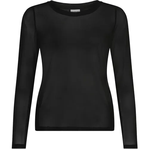 Langarm Mesh T-Shirt 14798 Schwarz , Damen, Größe: 2XL - IN FRONT - Modalova