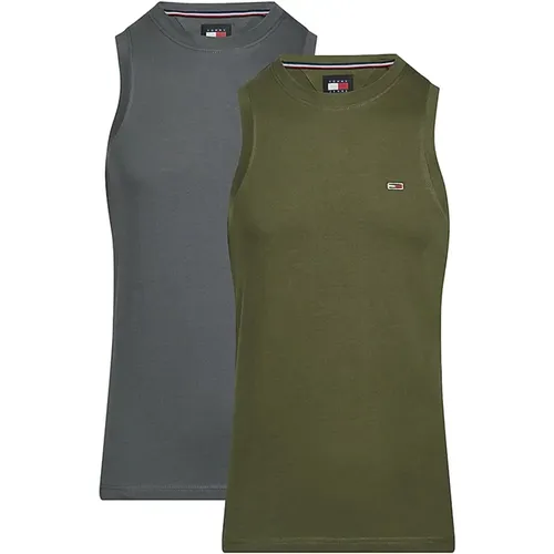 Baumwolltanktops - , Herren, Größe: XS - Tommy Jeans - Modalova