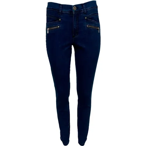 Eng anliegende Skinny Jeans mit Reißverschlusstaschen - 2-Biz - Modalova