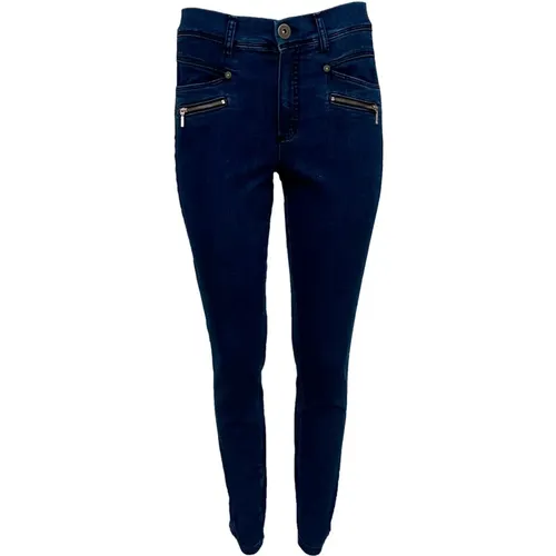 Eng anliegende Skinny Jeans mit Reißverschlusstaschen , Damen, Größe: S - 2-Biz - Modalova