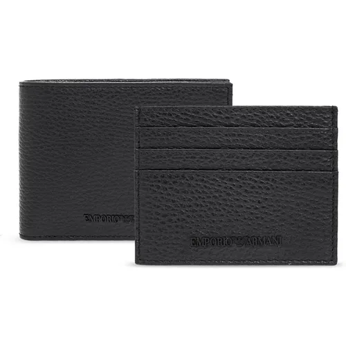 Leather Wallet and Card Holder Set , male, Sizes: ONE SIZE - Emporio Armani - Modalova