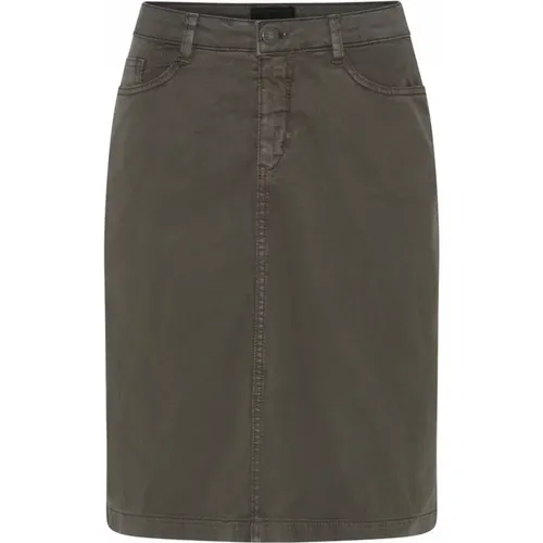 Smart Denim Skirt in Dark Army , female, Sizes: L, 3XL, XL, 2XL, M, S - C.Ro - Modalova
