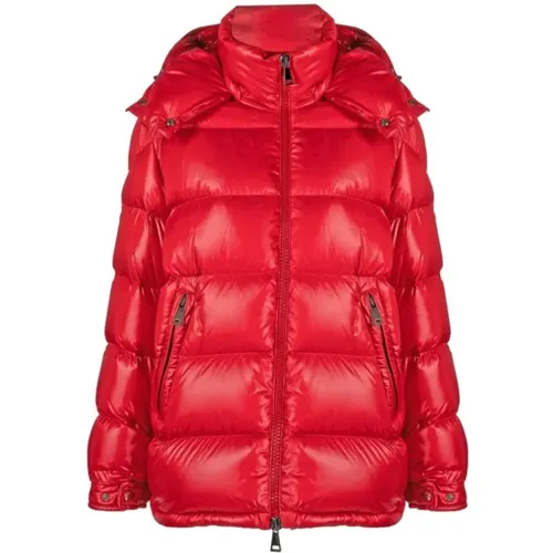 Quilted Hooded Jacket Down , female, Sizes: L, XL - Moncler - Modalova