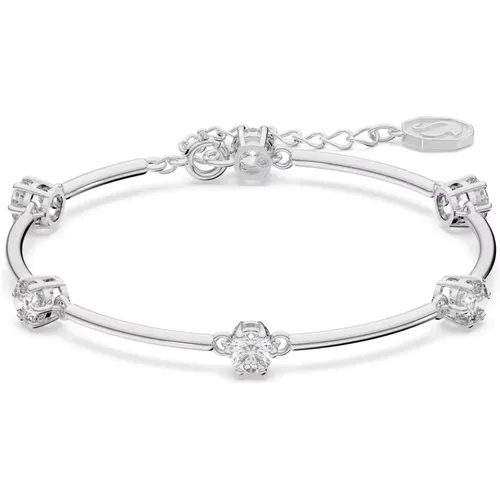 Constella White Round Bracelet Rhodium Plated , female, Sizes: ONE SIZE - Swarovski - Modalova