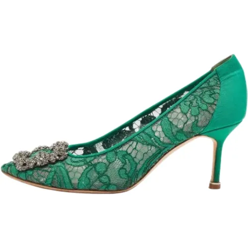 Pre-owned Fabric heels , female, Sizes: 2 1/2 UK - Manolo Blahnik Pre-owned - Modalova