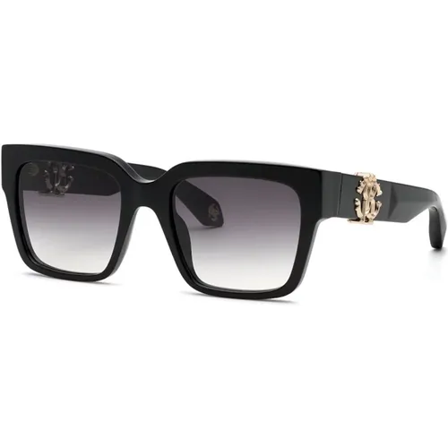 Squadrata Nero Lucido Sunglasses , female, Sizes: 54 MM - Roberto Cavalli - Modalova