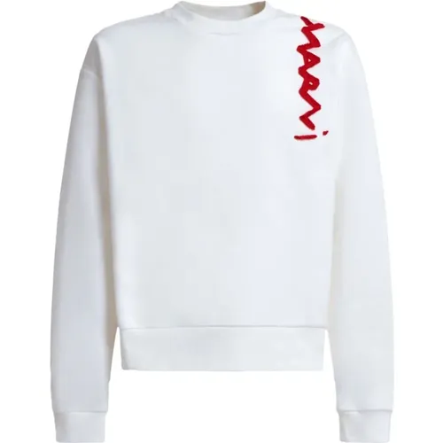 Logo Appliqué Sweatshirt , Herren, Größe: XL - Marni - Modalova