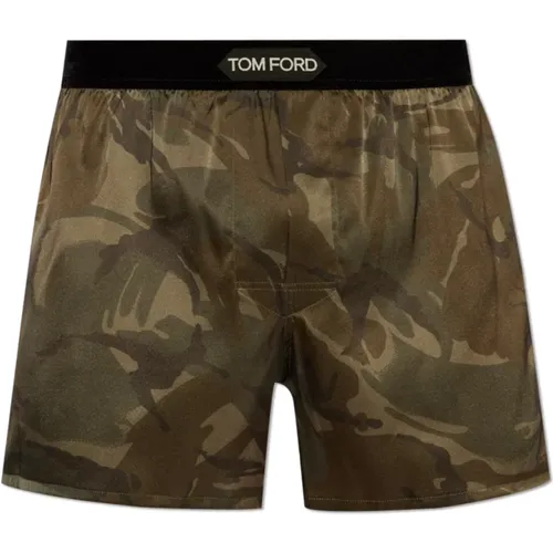 Satin-Boxershorts mit Logo , Herren, Größe: 2XL - Tom Ford - Modalova