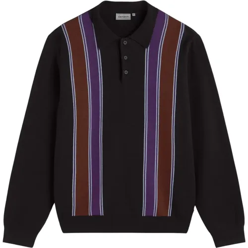 Gestreiftes Langarm-Poloshirt , Herren, Größe: L - Carhartt WIP - Modalova