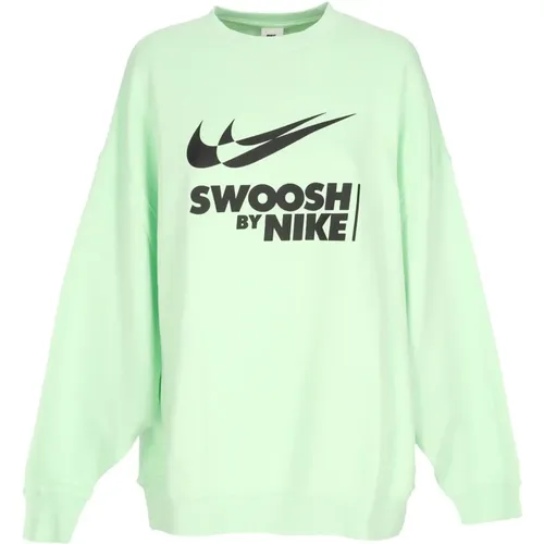 Black Crewneck Sweatshirt with Swoosh Logo , female, Sizes: L, M, XS - Nike - Modalova