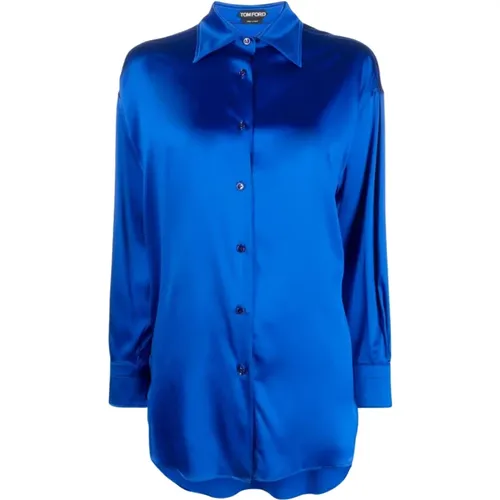 Luxury Silk Blend Women`s Shirts , female, Sizes: XS - Tom Ford - Modalova