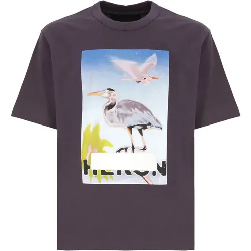 Cotton T-shirt with Contrasting Logo Patch , male, Sizes: XL, S, 2XL - Heron Preston - Modalova