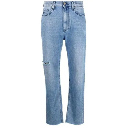 High-rise Boyfriend Fit Jeans mit Logo-Patch , Damen, Größe: W27 - Jacob Cohën - Modalova