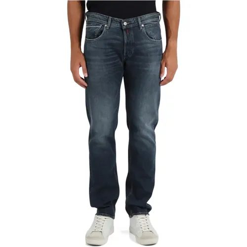 Straight Fit Jeans Fünf Taschen Grover , Herren, Größe: W32 L32 - Replay - Modalova