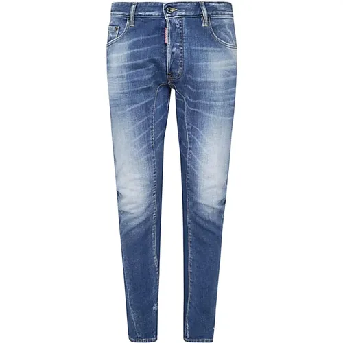Slim Fit Blaue Jeans , Herren, Größe: L - Dsquared2 - Modalova