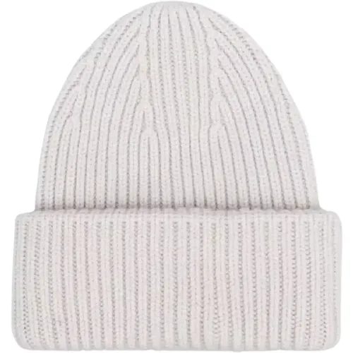 Cremefarbene Strickmütze Beanie - Yves Salomon - Modalova