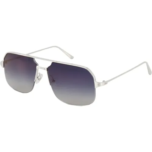 Silver Pilot Ct0230S Sunglasses , unisex, Sizes: ONE SIZE - Cartier - Modalova