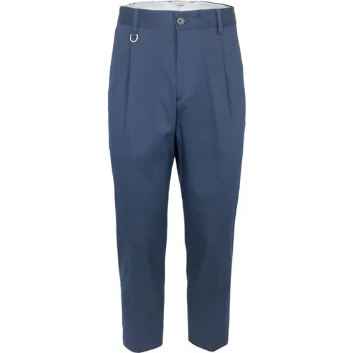 Trousers with Pleats and Turn-up , male, Sizes: M - Paolo Pecora - Modalova
