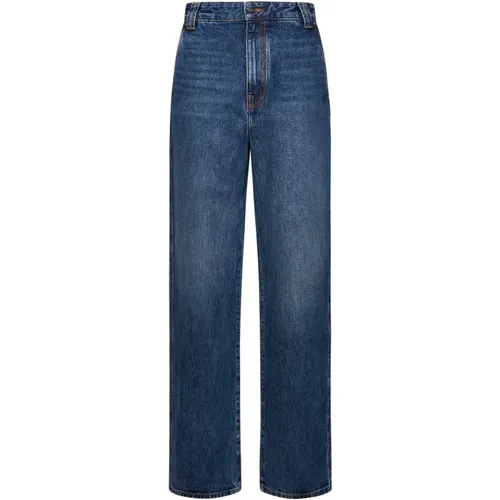 Wide Leg Dark Wash Denim Jeans , female, Sizes: W27 - Khaite - Modalova