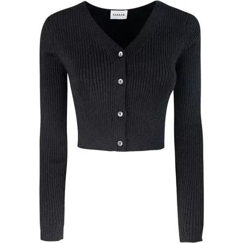 Schwarzer Slim Fit V-Ausschnitt Cardigan , Damen, Größe: XS - P.A.R.O.S.H. - Modalova