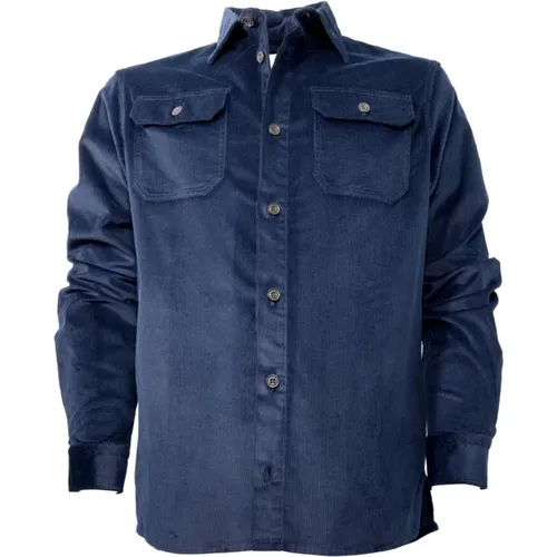 Blaues Baumwoll-Velvet-Overshirt - PAUL & SHARK - Modalova