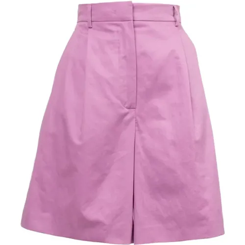 Cotton Linen Pleated Bermuda Shorts , female, Sizes: S - Max Mara Weekend - Modalova