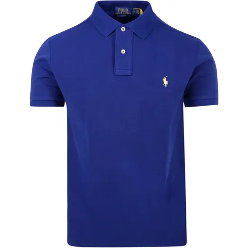 Blau Royal Kurzarm Strick , Herren, Größe: 2XL - Ralph Lauren - Modalova