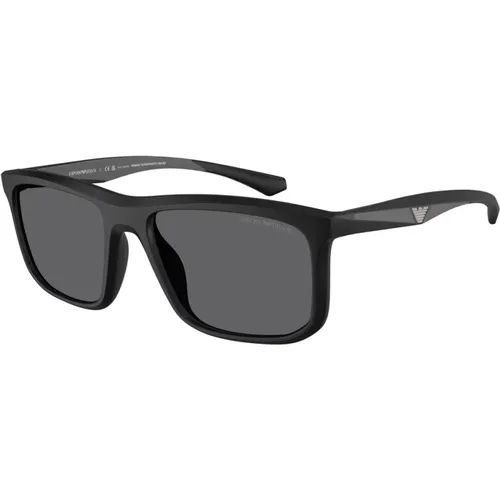 Polarisierte Matte Schwarze Sonnenbrille Ea4234U - Emporio Armani - Modalova