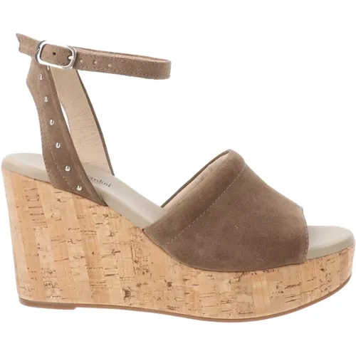 Leather Wedge Sandals for Women , female, Sizes: 4 UK, 7 UK, 5 UK - Nerogiardini - Modalova