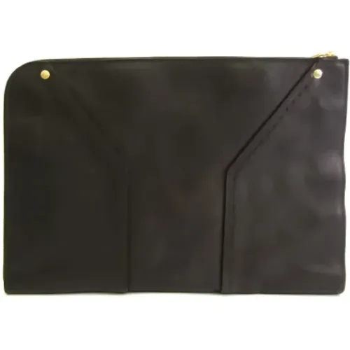 Pre-owned Leather clutches , female, Sizes: ONE SIZE - Yves Saint Laurent Vintage - Modalova