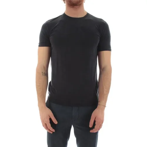 Cupro Elastisches Schwarzes T-Shirt , Herren, Größe: 3XL - RRD - Modalova