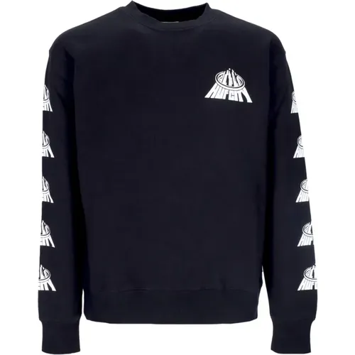 Stadt Crewneck Schwarz Sweatshirt Logo Druck , Herren, Größe: M - HUF - Modalova