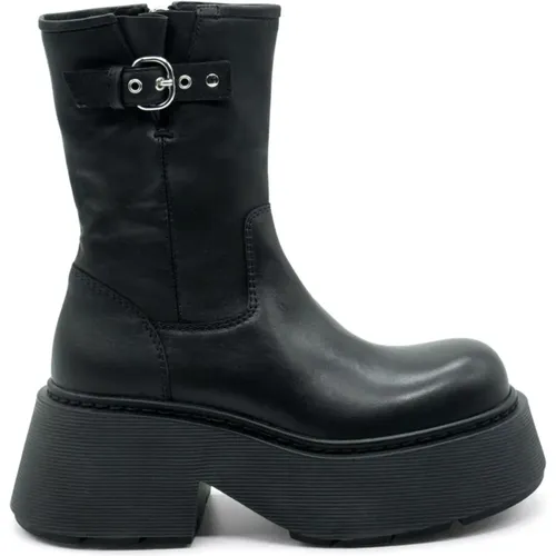 Gestreifter Biker Boot in Schwarz - Vic Matié - Modalova