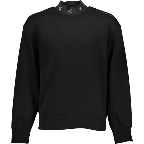 Schwarzer Sweatshirt mit Langen Ärmeln und Druck , Herren, Größe: 2XL - Calvin Klein - Modalova