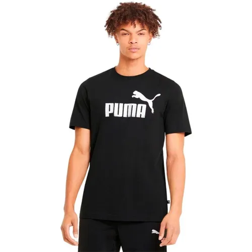 Ess Logo Tee Leichtes Baumwoll T-shirt , Herren, Größe: XL - Puma - Modalova