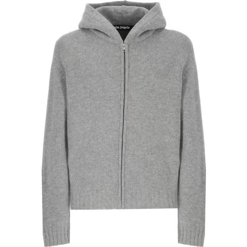 Zip-through Sweater for Men , male, Sizes: XL - Palm Angels - Modalova