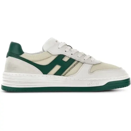 Logo-Patch Lace-Up Sneakers White , male, Sizes: 9 UK, 7 1/2 UK - Hogan - Modalova