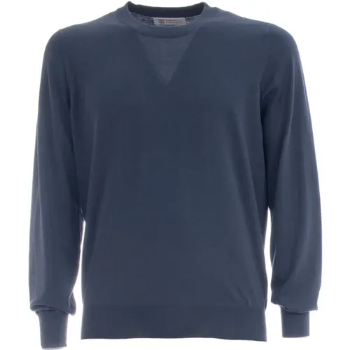 Classic Cotton Crewneck Sweater , male, Sizes: 3XL, 5XL, M - BRUNELLO CUCINELLI - Modalova